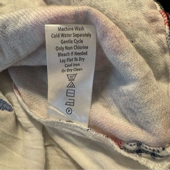 KYLA SEO Embroidered Floral Back Blue Red Plaid Front Button Down Medium - Picture 9 of 9